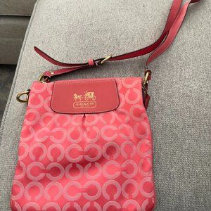 Coach crossbody, pink/orange